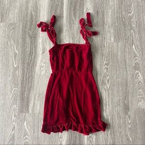 Reformation Red Velvet Minetta Dress